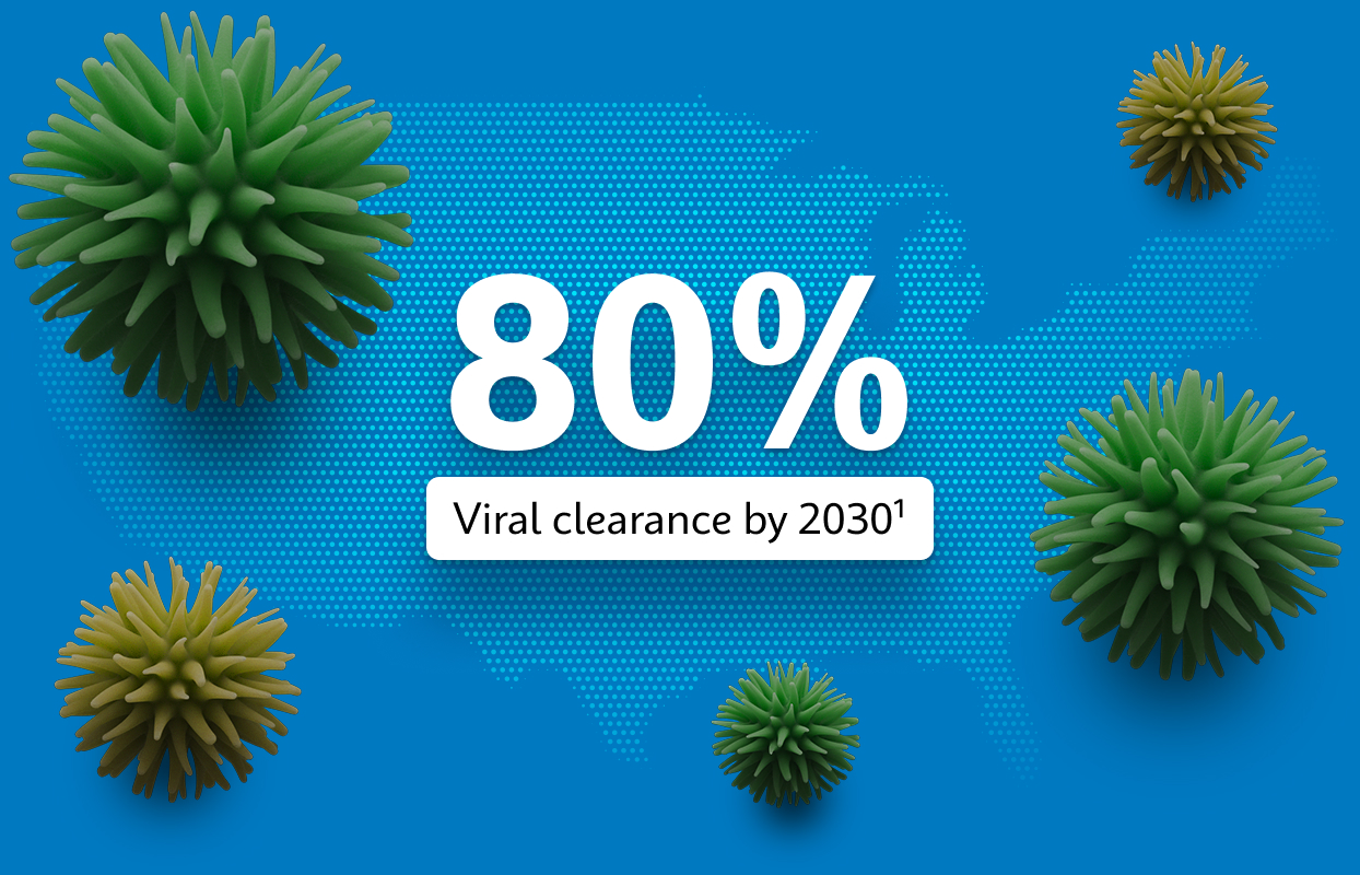 Viruses and 80% viral clearance by 2030 statistic